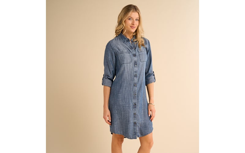Natural Reflections Dean Chambray Shirt Dress - Medium Wash