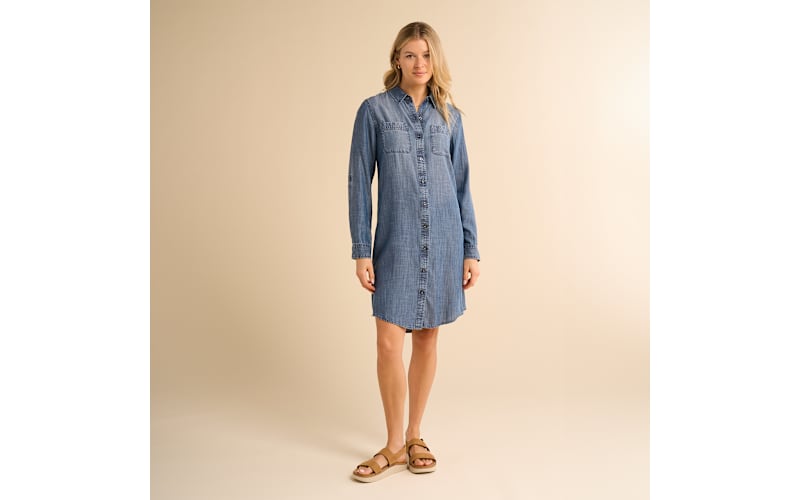 chambray callahan shirt dress Tuckernuck Lightweight Denim Callahan Shirt Dress Denim / XXXL