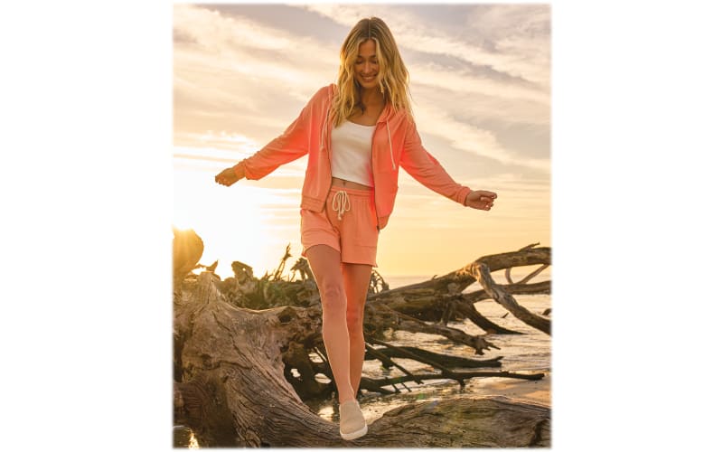 Natural Reflections French Terry Cinch-Waist Long-Sleeve Hoodie