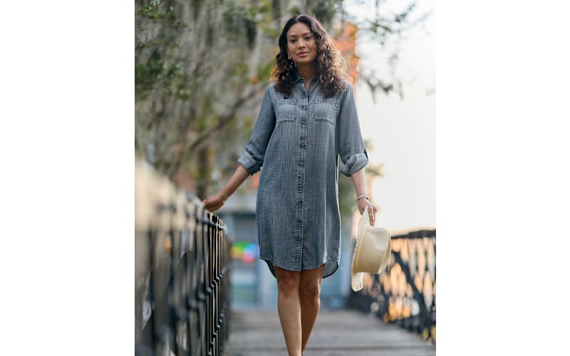 chambray callahan shirt dress Tuckernuck Chambray Callahan Shirt Dress Chambray / L
