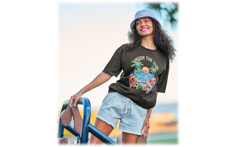Natural Reflections Frayed Hem Drawstring Shorts for Ladies