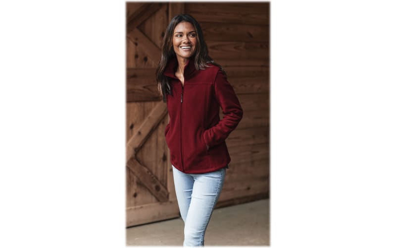 Maroon fleece jacket shop