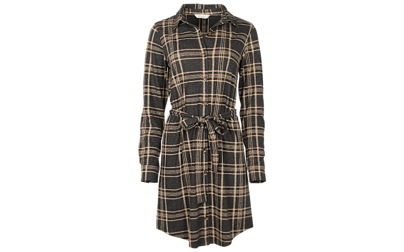 green dress long sleeve midi Current Air Women's Belted Buttondown Shirt Dress FOREST GREEN / S