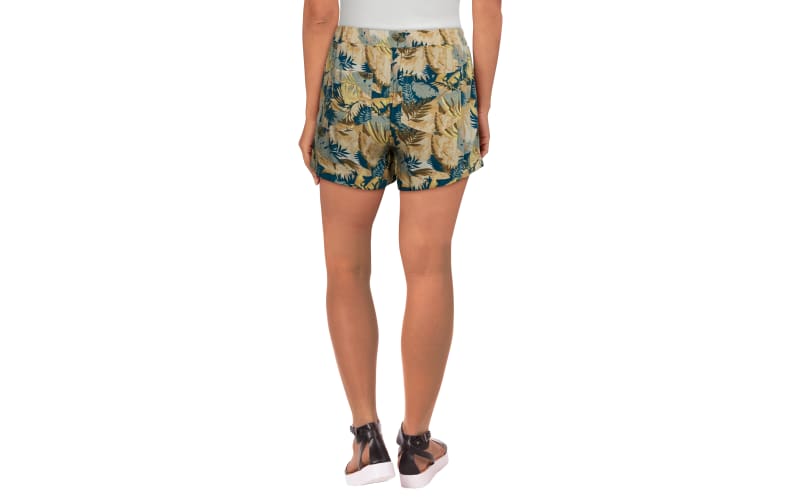 Tropical print shorts womens 2025