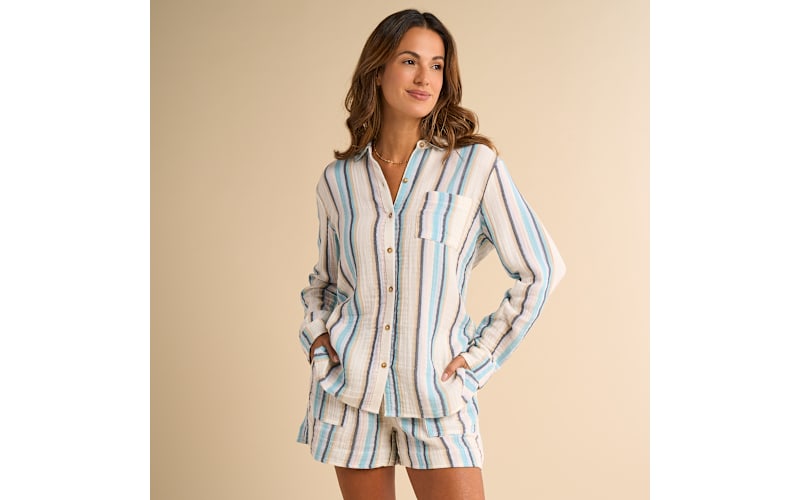 Natural Reflections Double Cloth Striped Long-Sleeve Shirt | Cabela's