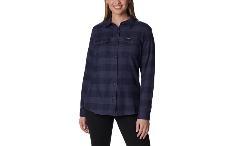 Columbia Pine Street Stretch Long-Sleeve Flannel Shirt for Ladies | Bass  Pro Shops