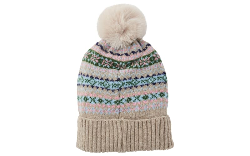 Bundle All NWT (2) Frye & Co Cable Knit Pom Beanies Hats, Universal Thread Scarf Cable Knit Pom Pom Scarf - Aran Sweaters Direct main image 4