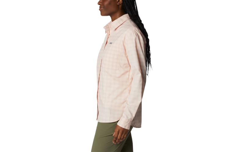 Columbia Women's Silver Ridge Utility Patterned Long Sleeve Shirt - XS - OrangePlaid