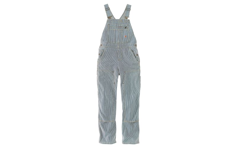 Carhartt Women's Brewster Double Front Railroad Striped Bib Overalls L  ￼Regular￼