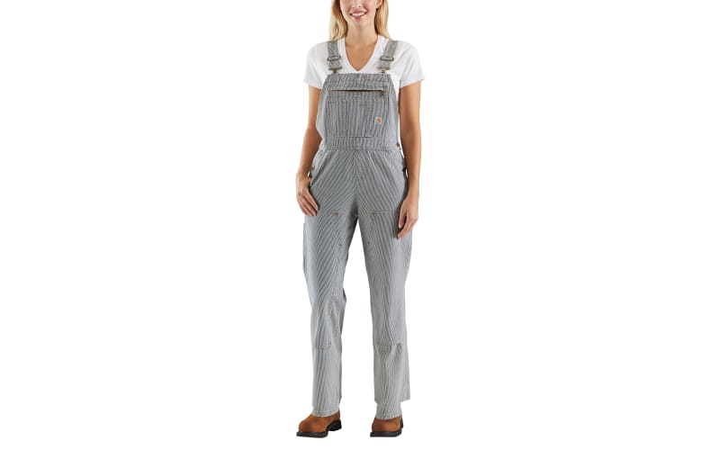 Carhartt Double-Front Railroad Stripe Bib Overalls for Ladies