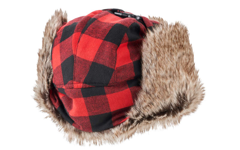 Natural Reflections Buffalo Plaid Trapper Hat - Red/Black  display picture 3