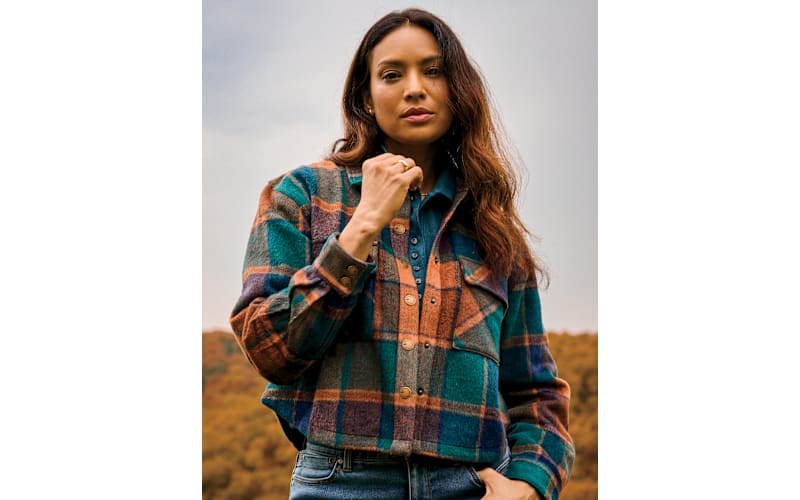 Natural Reflections Plaid Button-Down Long-Sleeve Shirt Jacket