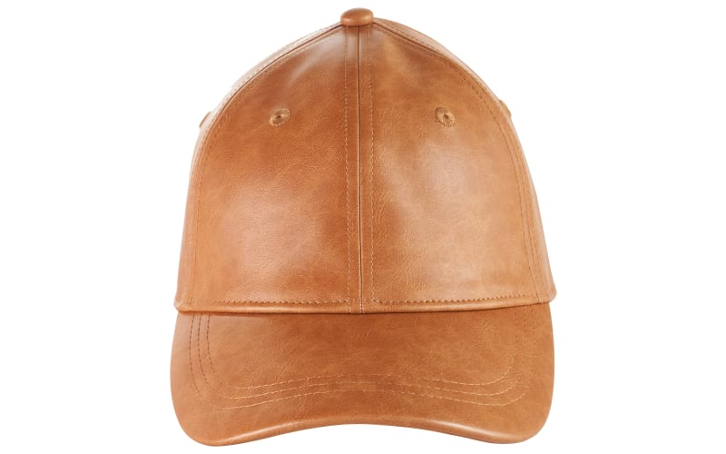 Tan leather baseball hat store