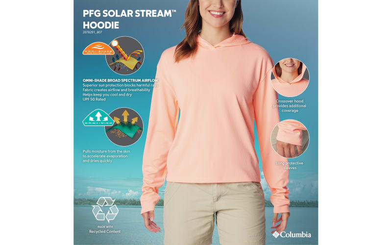 Columbia PFG Solar Stream Hoodie for Ladies - Gulf Stream