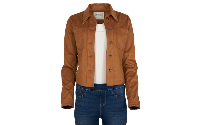 Natural Reflections Faux-Suede Cropped Shirt Jacket | Bass Pro Shops