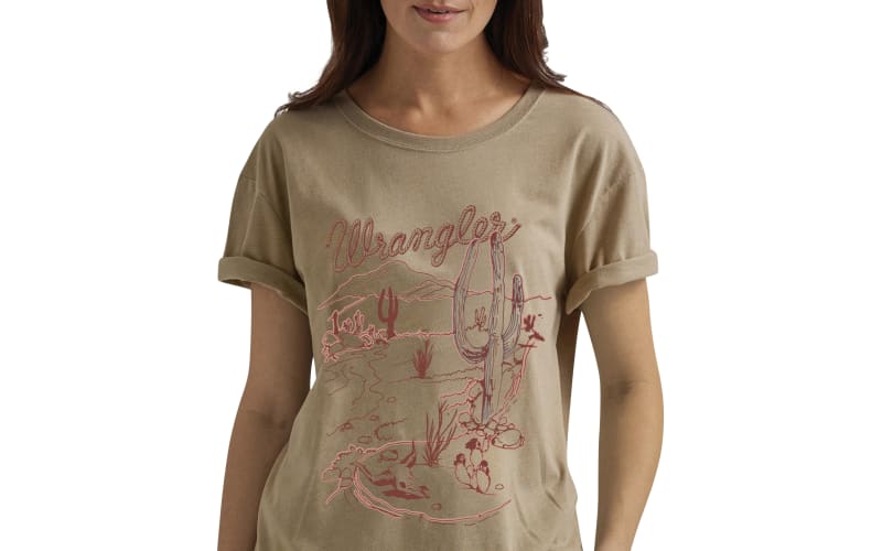 Wrangler Retro Desert Cactus Boyfriend T Shirt for Ladies Bass Pro Shops