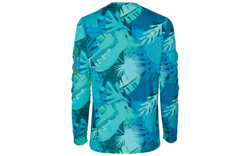 World Wide Sportsman 3D Cool Angler Long-Sleeve T-Shirt for Ladies - Tropical Peach Water Camo Fade - XXL