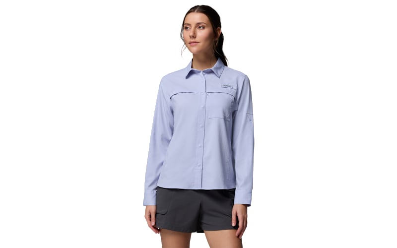 Chemise Columbia PFG Femme 3X Bleu - Manches Longues Boutonnée - Pêche Outdoor