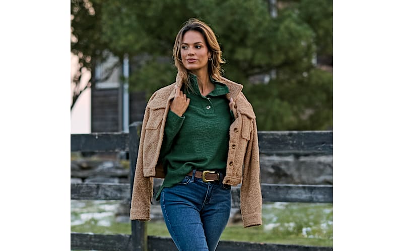 Natural Reflections Sherpa Cropped Shirt Jacket | Cabela's