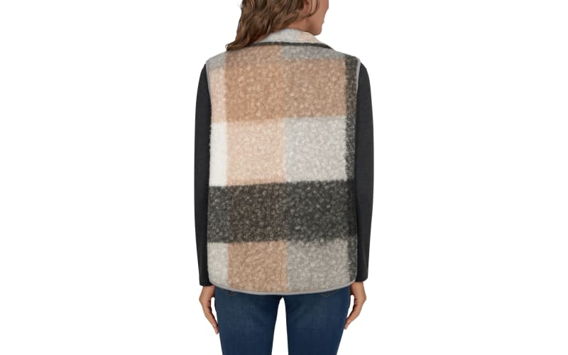 Natural Reflections Plaid Sherpa Vest for Ladies