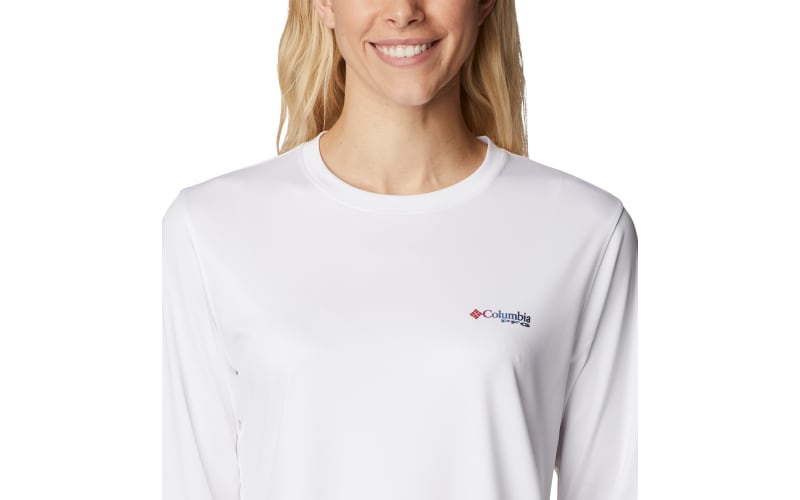 Columbia Women s Tidal PFG Fish Flag Long Sleeve Shirt XS Gulf Stream