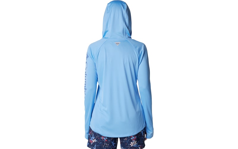 Columbia PFG Tidal Tee Hoodie Women's (White, Cirrus Grey Logo)