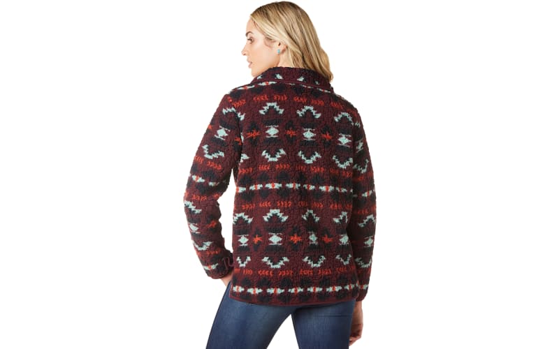 Wrangler Sherpa Quarter-Zip Long-Sleeve Pullover for Ladies | Bass