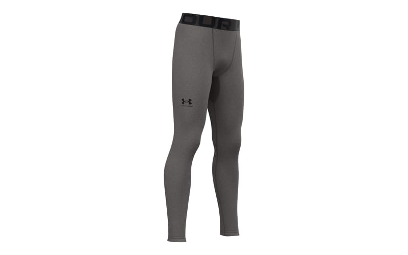 Under Armour Girls Youth Small Coldgear Leggings Black Gray Workout Gear NEW