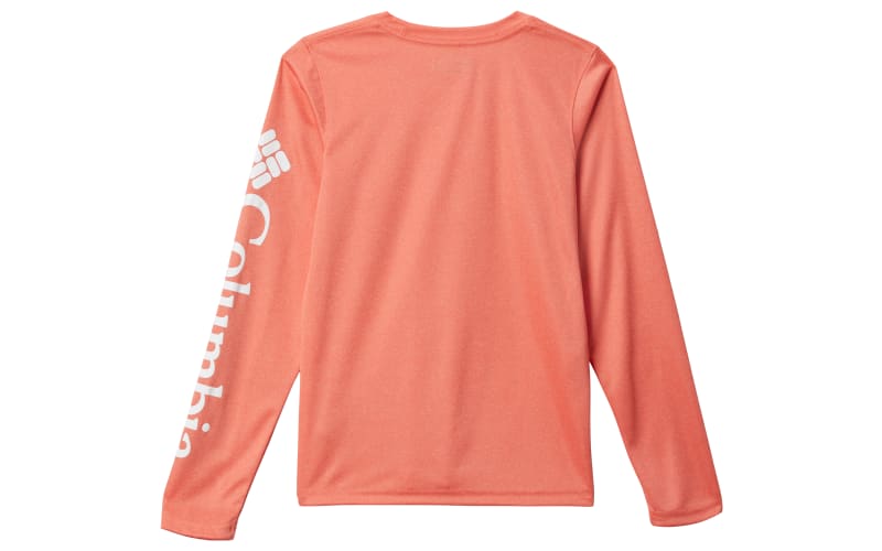 Columbia Boys' PFG Terminal Tackle Heather Long Sleeve Shirt - XS - Orange