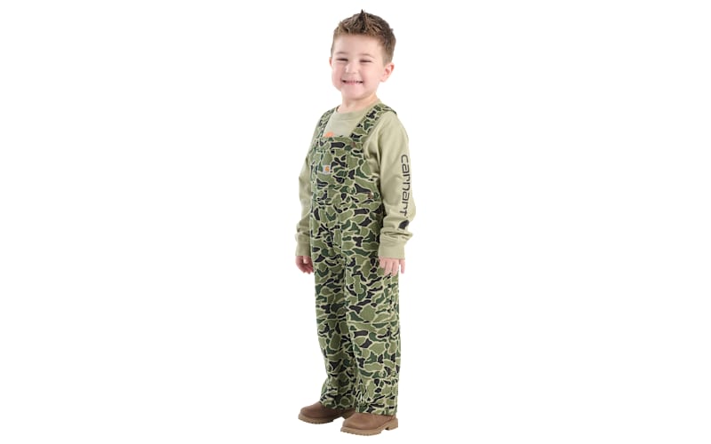 Carhartt Logo Long-Sleeve T-Shirt and Canvas Camo Overalls 2-Piece Set for Toddlers
