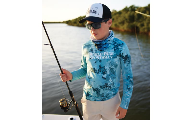 Chemise De Pêche Worldwide Sportsman Bleu Clair – Homme XL, Manches Longues, 4 Poches, Ventilée