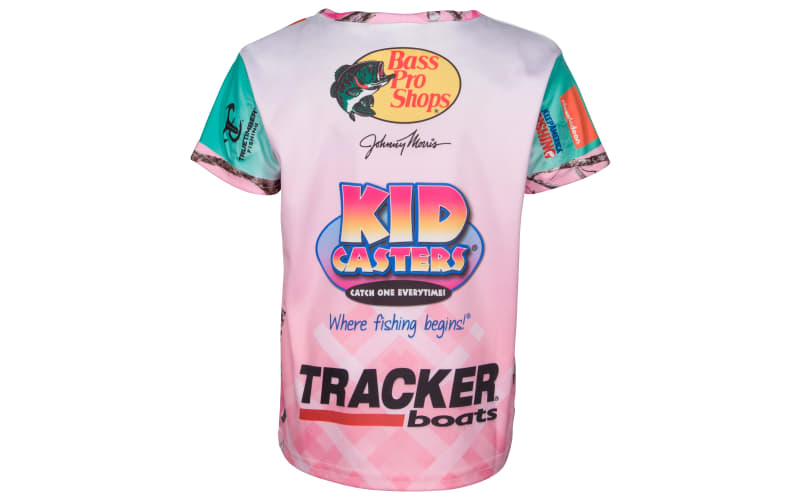 Bass Pro Shops Kid Casters Fishing Short-Sleeve Shirt for Girls - Pink - L