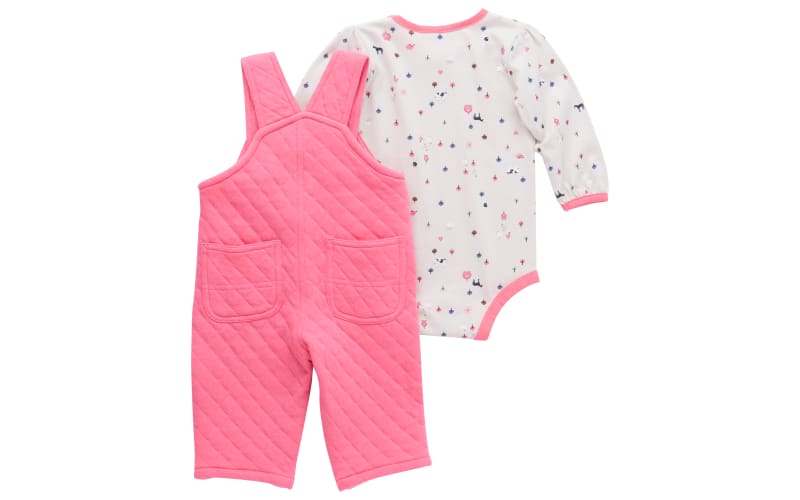 Carhartt Printed Long Sleeve Bodysuit and Quilted Overalls Set for Babies Bass Pro Shops
