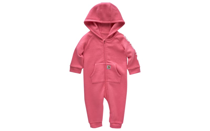 Carhartt Fleece Zip-Front Hooded Long-Sleeve Coveralls for Babies