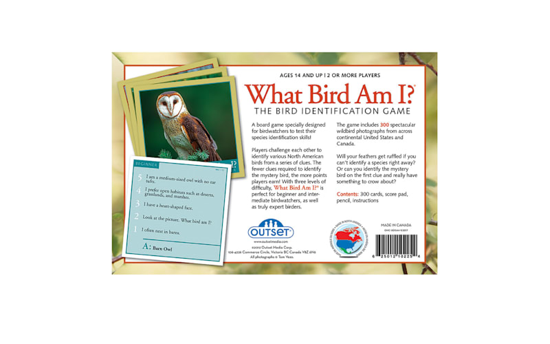 Outset Media What Bird Am I? – The Bird Identification Game – Contains 300 Cards For 2 Or More Players Ages 14 And Up, Board Games - Canada