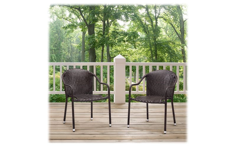 Crosley palm harbor sale outdoor wicker stackable chairs