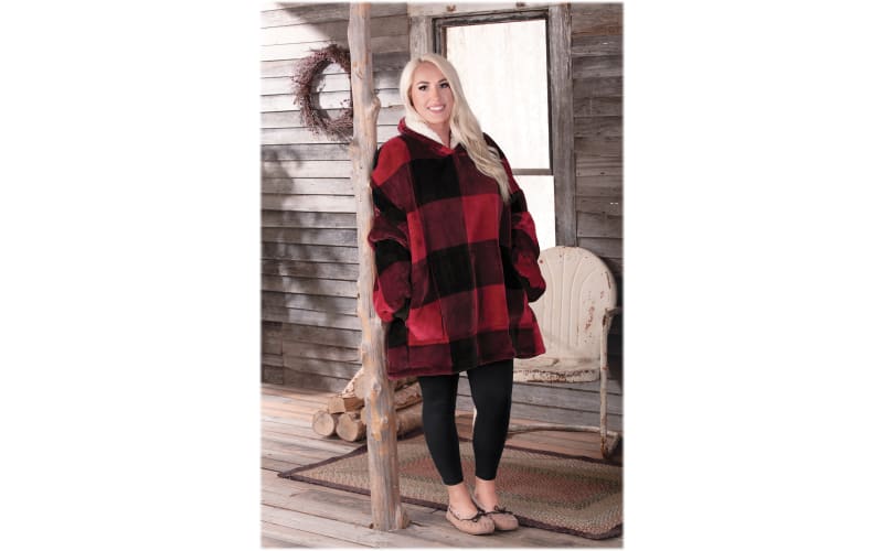 Buffalo plaid sleeve hoodie deals