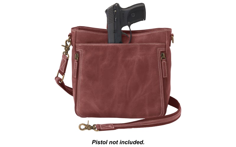 Buy Conceal Carry Black Leather Handbag with Braided Handle and Locking Gun  Pocket/Key and Removable Holster Online