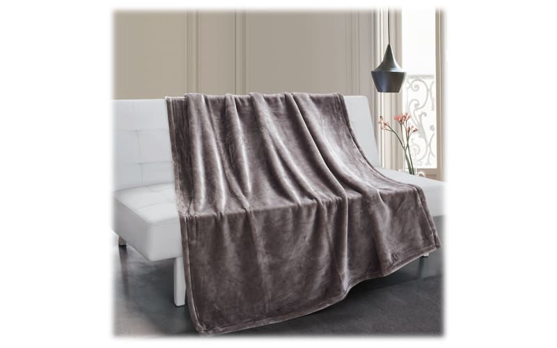 Crushed velvet new arrivals grey throw