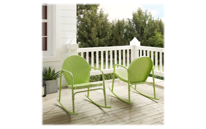 CROSLEY FURNITURE Griffith Key Lime 5-Piece Metal Round Outdoor