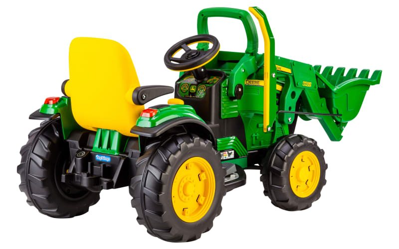 Peg Perego 12V John Deere Ground Force Tractor with Trailer Powered Ride-On  - Green