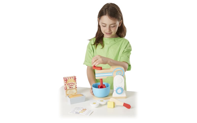 Melissa & Doug Toy, Mixer Set, Wooden, Make-A-Cake, 11 Pieces