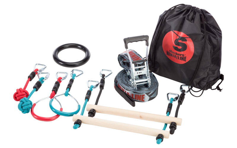 B4 Adventure Slackers Ninjaline 36' Backyard Outdoor Hanging Obstacle Intro Kit