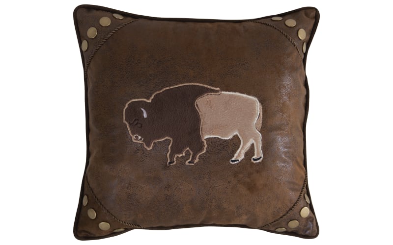 Carstens Wrangler Stars & Stripes Collection Faux Leather Buffalo Throw  Pillow | Cabela's