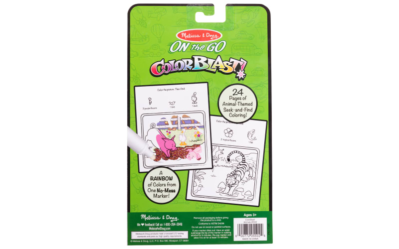 Melissa Doug On The Go ColorBlast Animals No Mess Coloring Pad