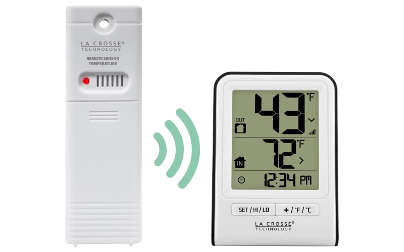 La Crosse Technology Wireless Digital Black Thermometer with Indoor Humidity