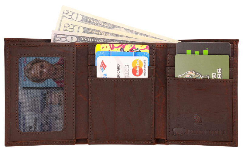 RedHead USA Bison Leather Trifold RFID Wallet | Bass Pro Shops