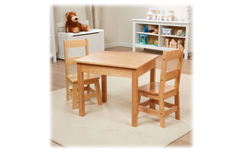 Melissa and Doug Wooden Table and Chairs For Kids - Natural