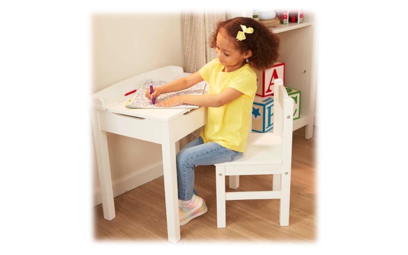 Wooden desk and chair deals for child