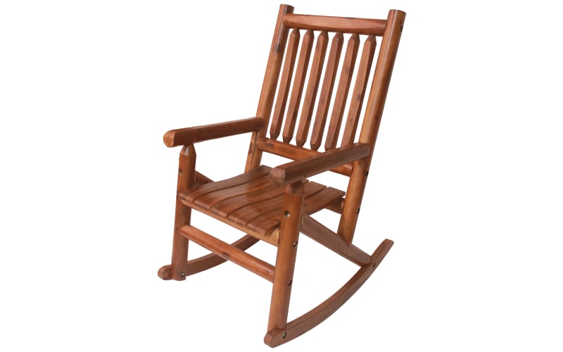 Amber log porch shop rocker